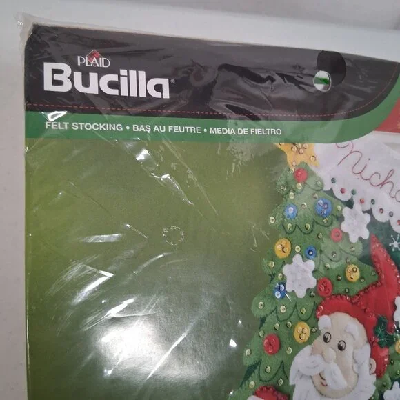 Plaid Bucilla Felt Christmas Stocking Kit Gnome Crafting Craft #86577 - Picture 3 of 5